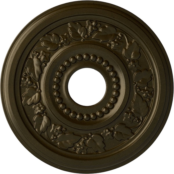 Ekena Millwork Genevieve Ceiling Medallion (Fits Canopies up to 3 1/2"), 16 1/8"OD x 3 1/2"ID x 7/8"P, Green Gold CM16GNGGS - main